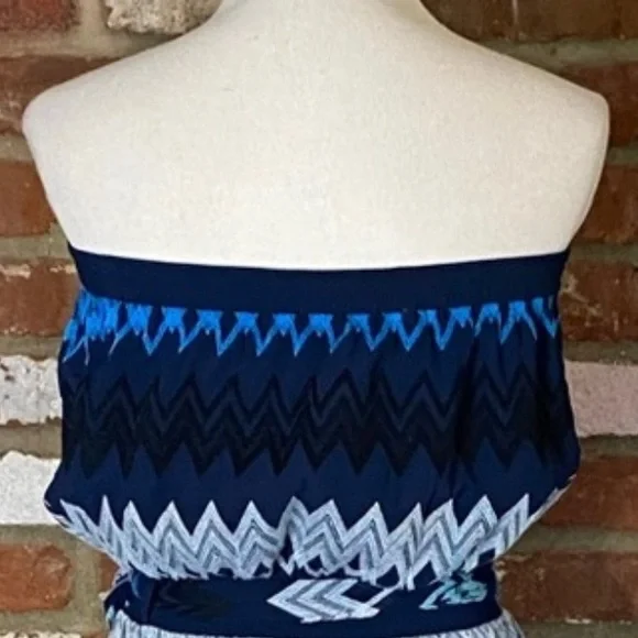 Ramy Brook Sylvia Strapless Chevron Printed Maxi Dress NWT Size Medium - Picture 2 of 6